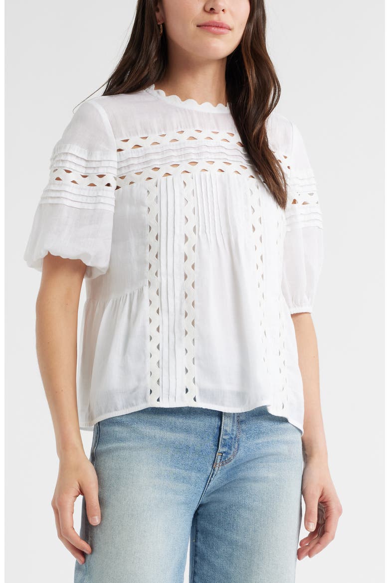 Rickrack Trim Popover Top, Main, color, WHITE