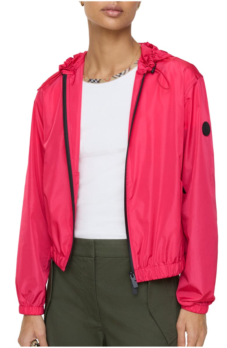 Burberry Nylon Nelson Hooded Jacket, Main, color, Jam Red