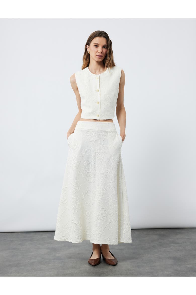 Maxi Flared Skirt, Alternate, color, ECRU