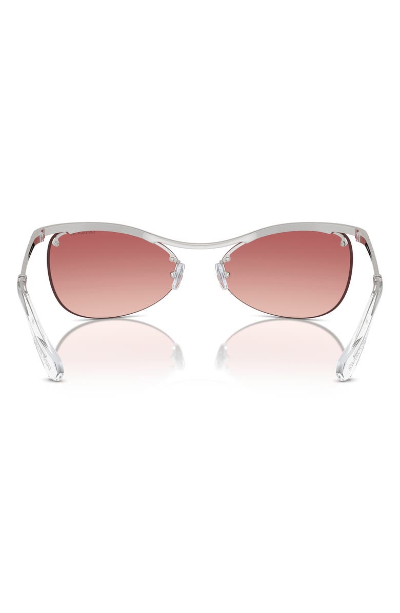 Swarovski 63mm Gradient Irregular Sunglasses, Alternate, color, Silver