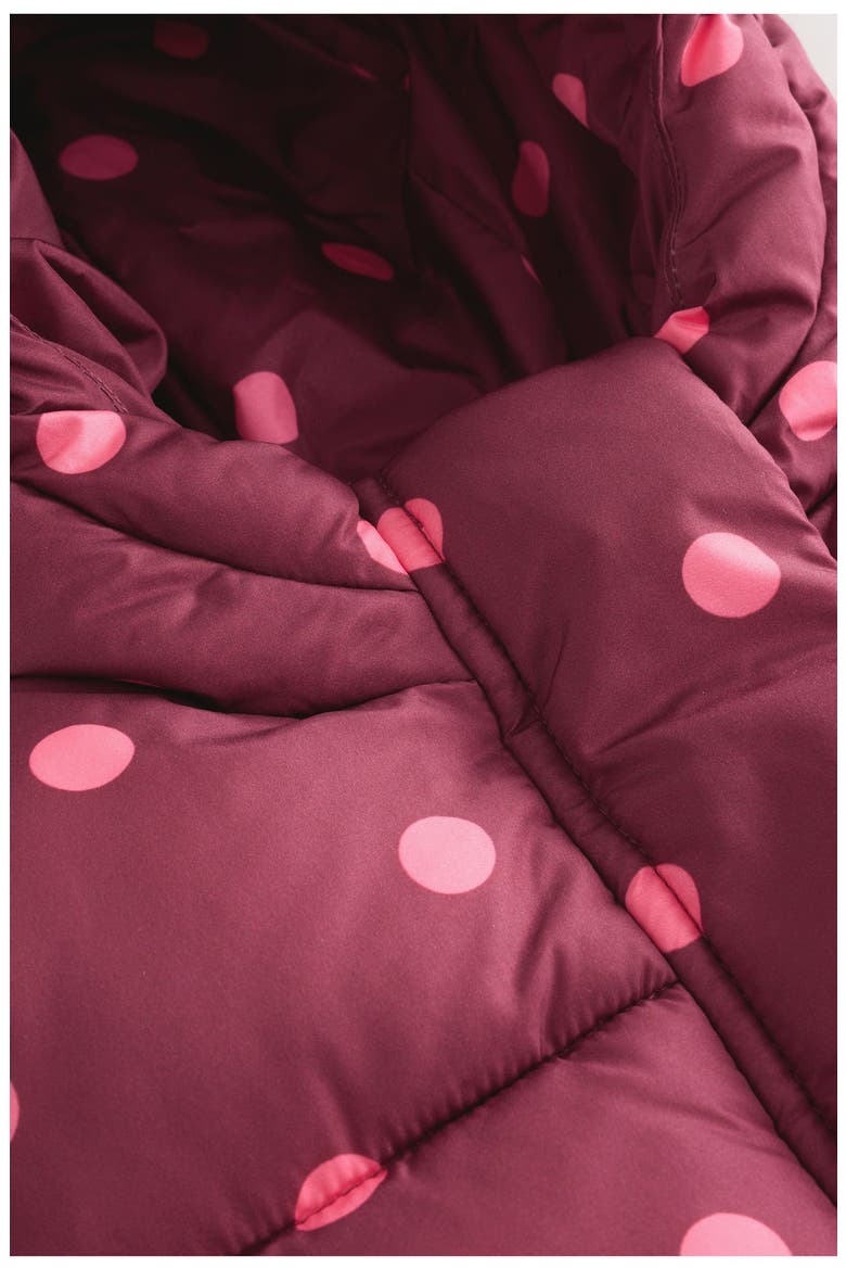 Kids' Polka Dot Hooded Puffer Jacket, Alternate, color, RED