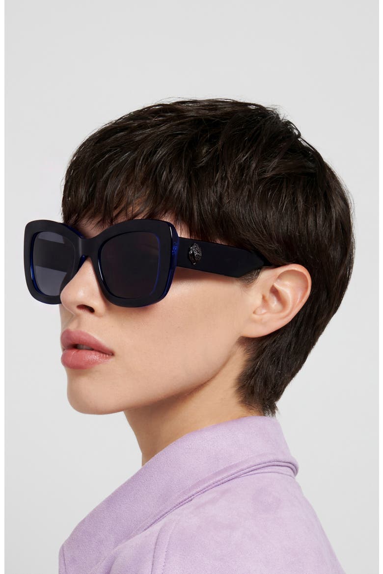 54mm Rectangular Sunglasses, Alternate, color, BLACK BLUE/ GREY