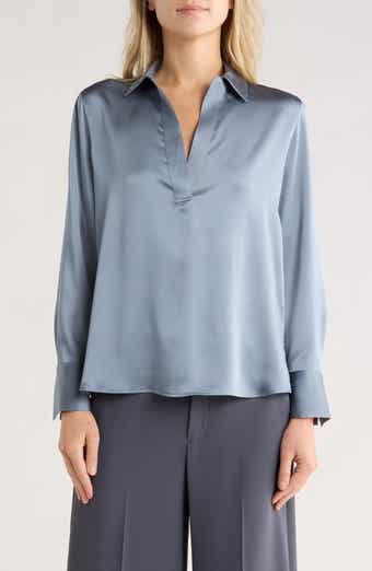 Vince Long Sleeve Satin Top