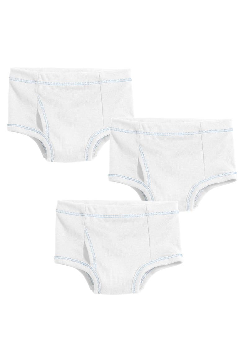 Boys Soft 100% Cotton Brief 3-Pack, Main, color, White