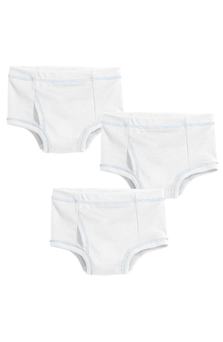 City Threads USA-Made Boys Soft 100% Cotton Brief 3-Pack, Main, color, White