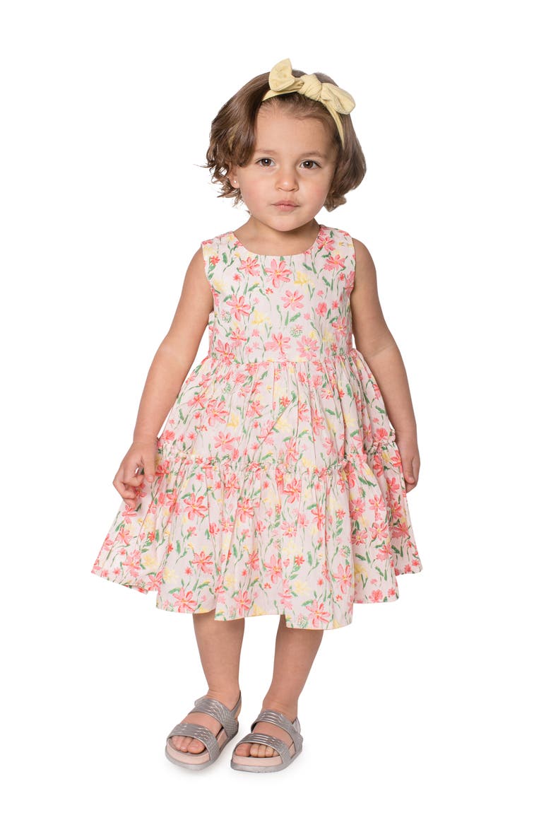 Kids' Floral Tiered Cotton Dress, Main, color, MULTI