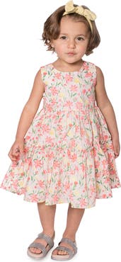 Popatu Kids' Floral Tiered Cotton Dress