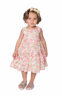 Popatu Kids' Floral Tiered Cotton Dress