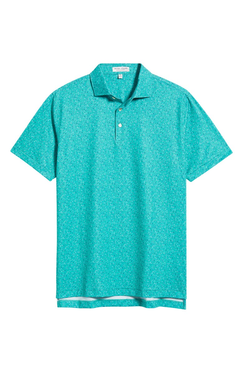 Peter Millar Day of the Dead Performance Jersey Polo, Alternate, color, Meadow