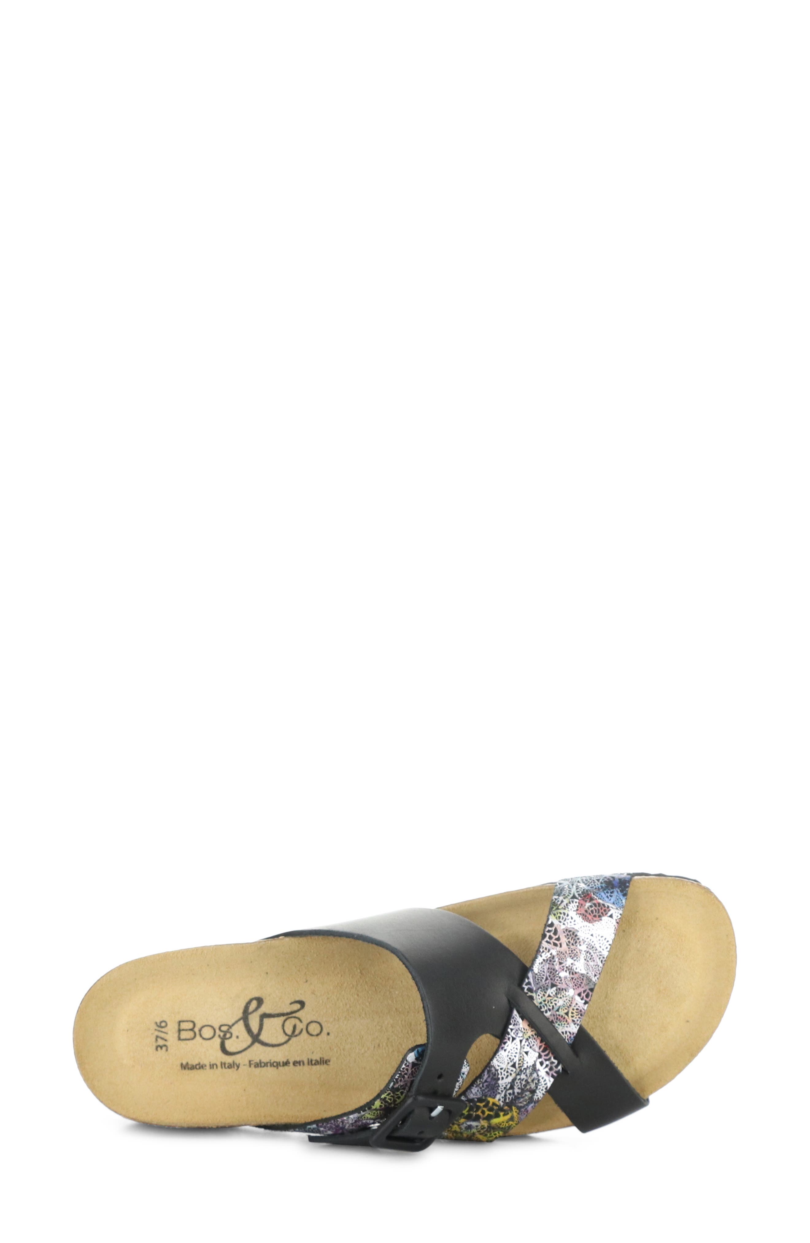 Bos. & Co. Lina Wedge Slide Sandal, Alternate, color, Black