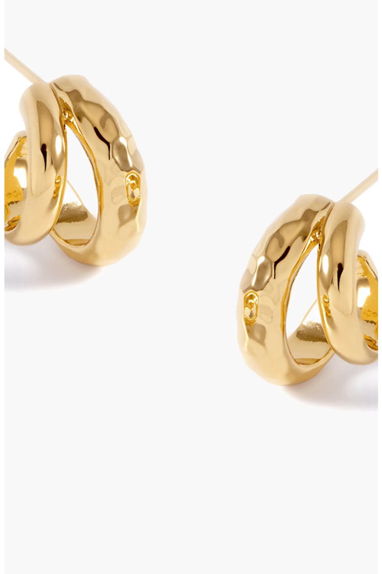 Double Claw Hammered Hoop Earrings in Two Tone, Alternate, color, Two Tone