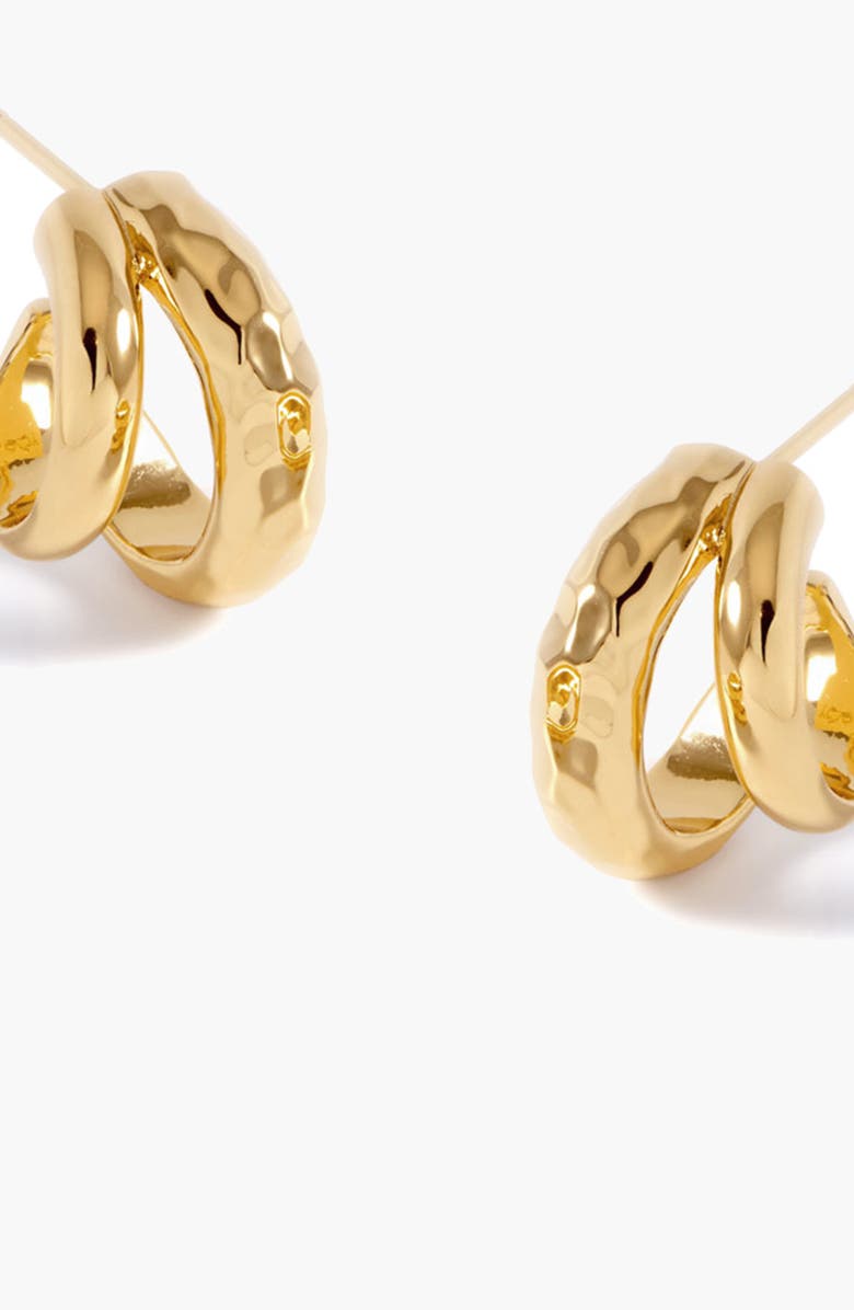 YOJ Double Claw Hammered Hoop Earrings in Two Tone, Alternate, color, Two Tone