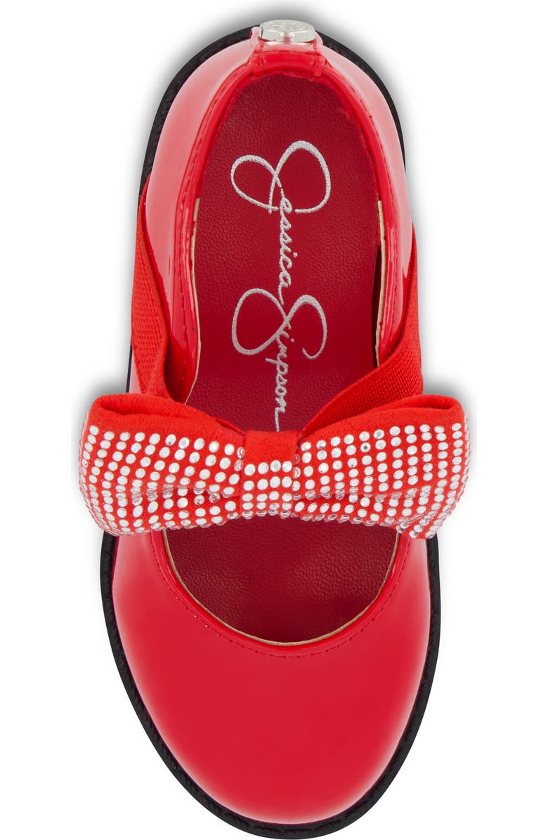 Jessica Simpson Kids' Aubrey Crystal Bow Flat, Alternate, color, Red