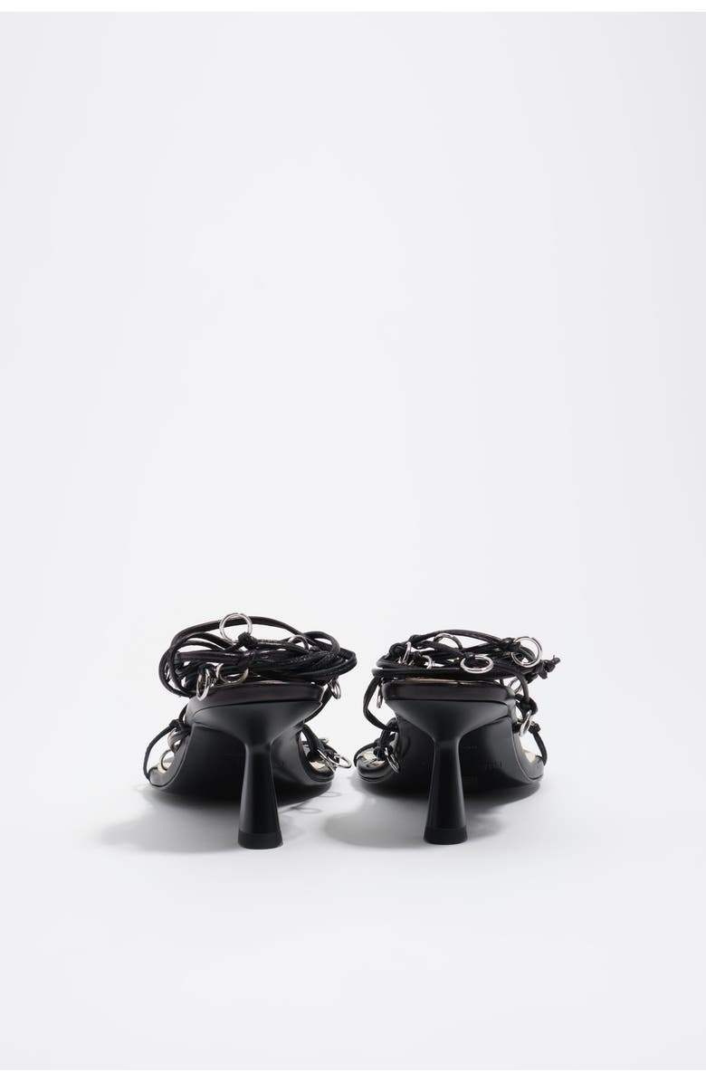 Bimba y Lola Leather Heeled Sandal With Piercings, Alternate, color, Black