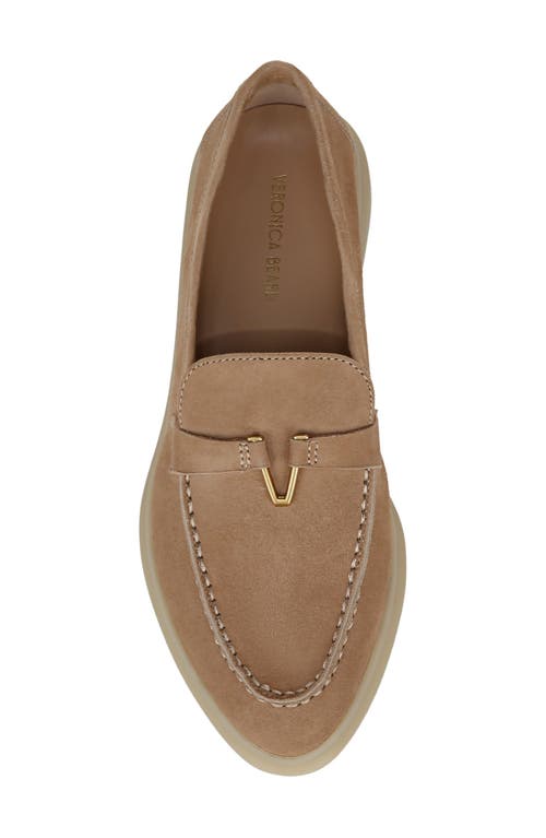 Veronica Beard Ailey Suede Medallion Slip-on Loafers In Sand