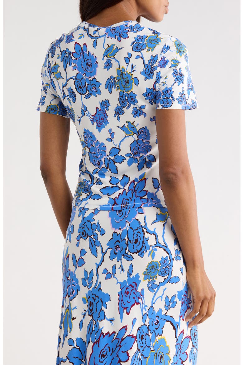Floral Short Sleeve Top, Alternate, color, CHINA VINE DEGRADE