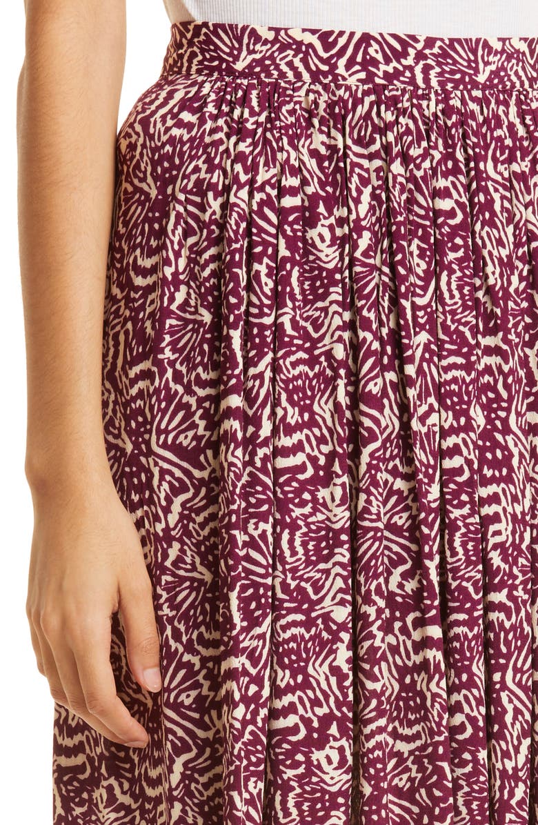 ba&sh Lenny Print Skirt, Alternate, color, Raisin
