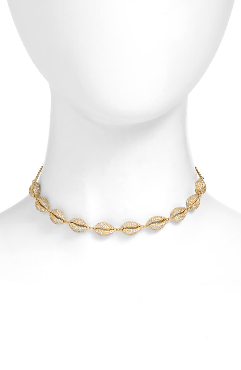 Adina's Jewels Adina's Pavé Shell Choker Necklace, Main, color,