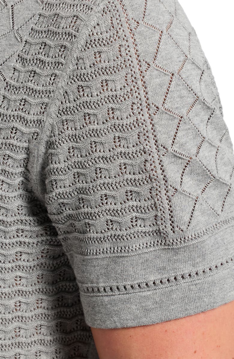 Robert Graham Delmar Pointelle Cotton Button-Up Sweater, Alternate, color, 