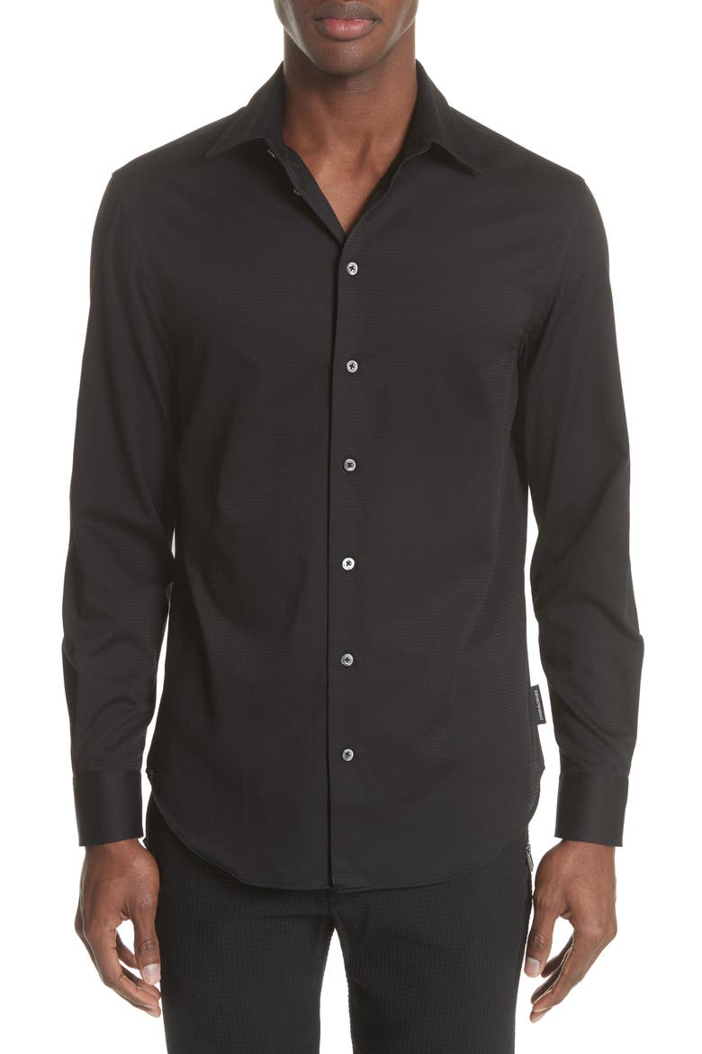 Slim Fit Solid Shirt, Main, color, ARMANI