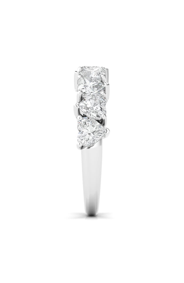 HauteCarat Alternating Hearts Lab Created Diamond Half Eternity Ring, Alternate, color, White Gold
