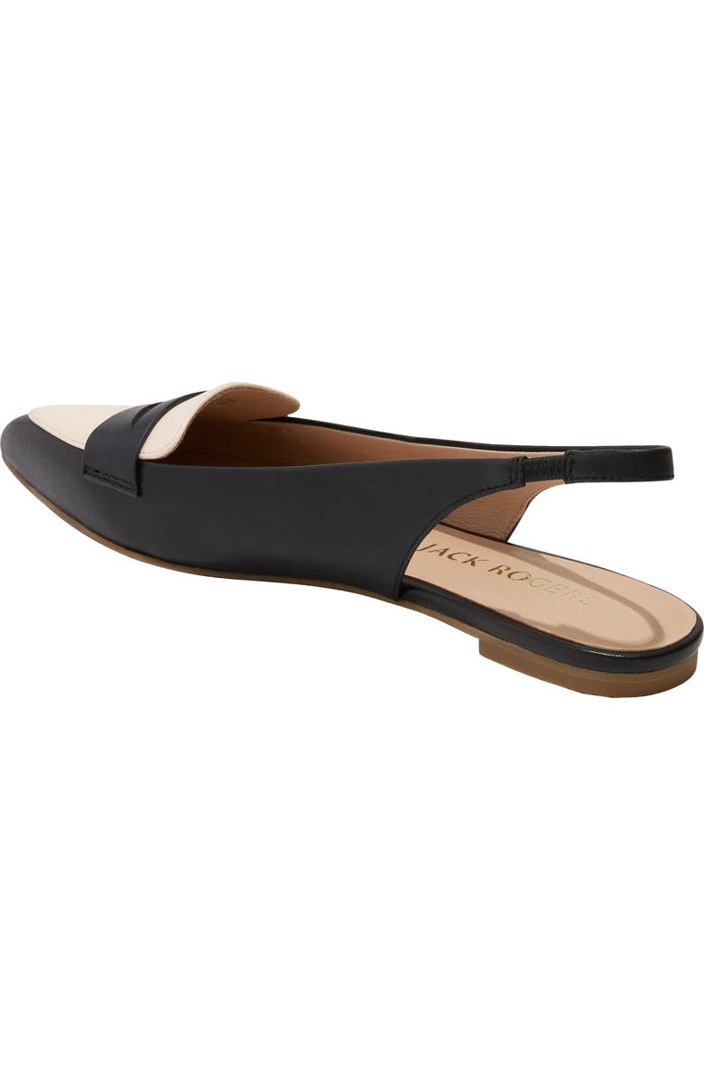 Jack Rogers Pennie Slingback Pointed Toe Flat, Alternate, color, Black/Ivory