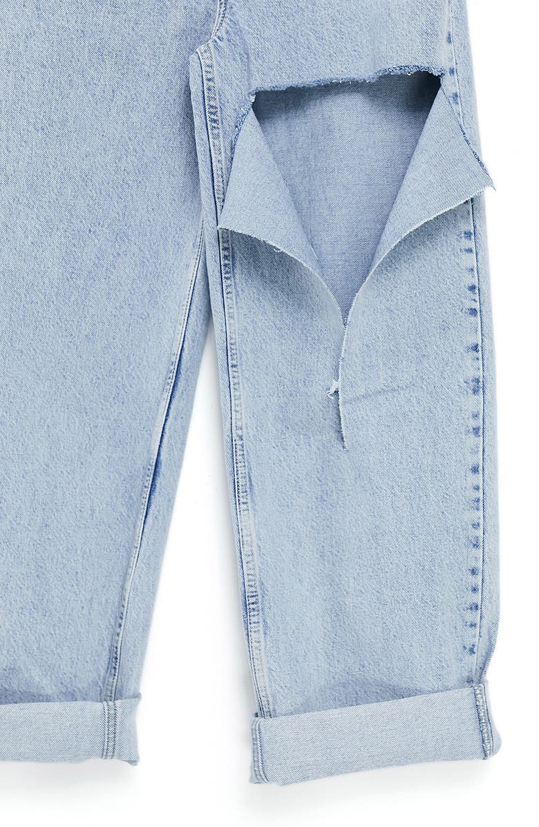 Topshop Ripped High Waist Oversize Mom Jeans, Alternate, color, 