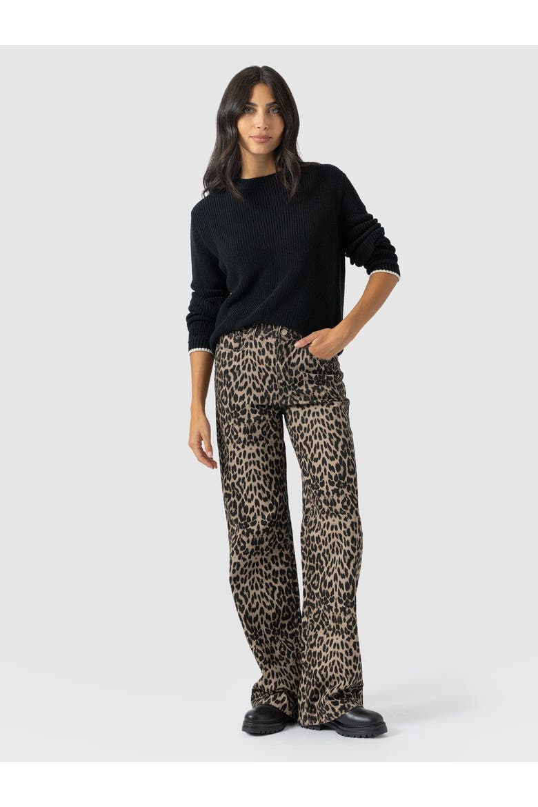 Adjustable Wide Leg Jean, Alternate, color, Leopard