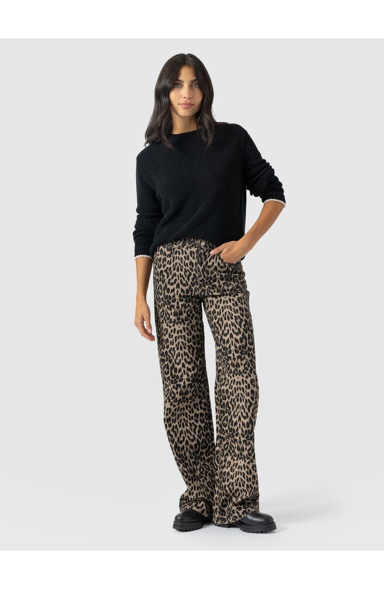 Saint + Sofia Adjustable Wide Leg Jean, Alternate, color, Leopard