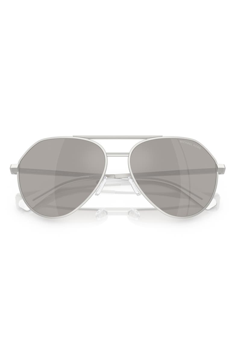 Brentwood 58mm Pilot Sunglasses, Alternate, color, MATTE SILVER / SILVER MIRROR