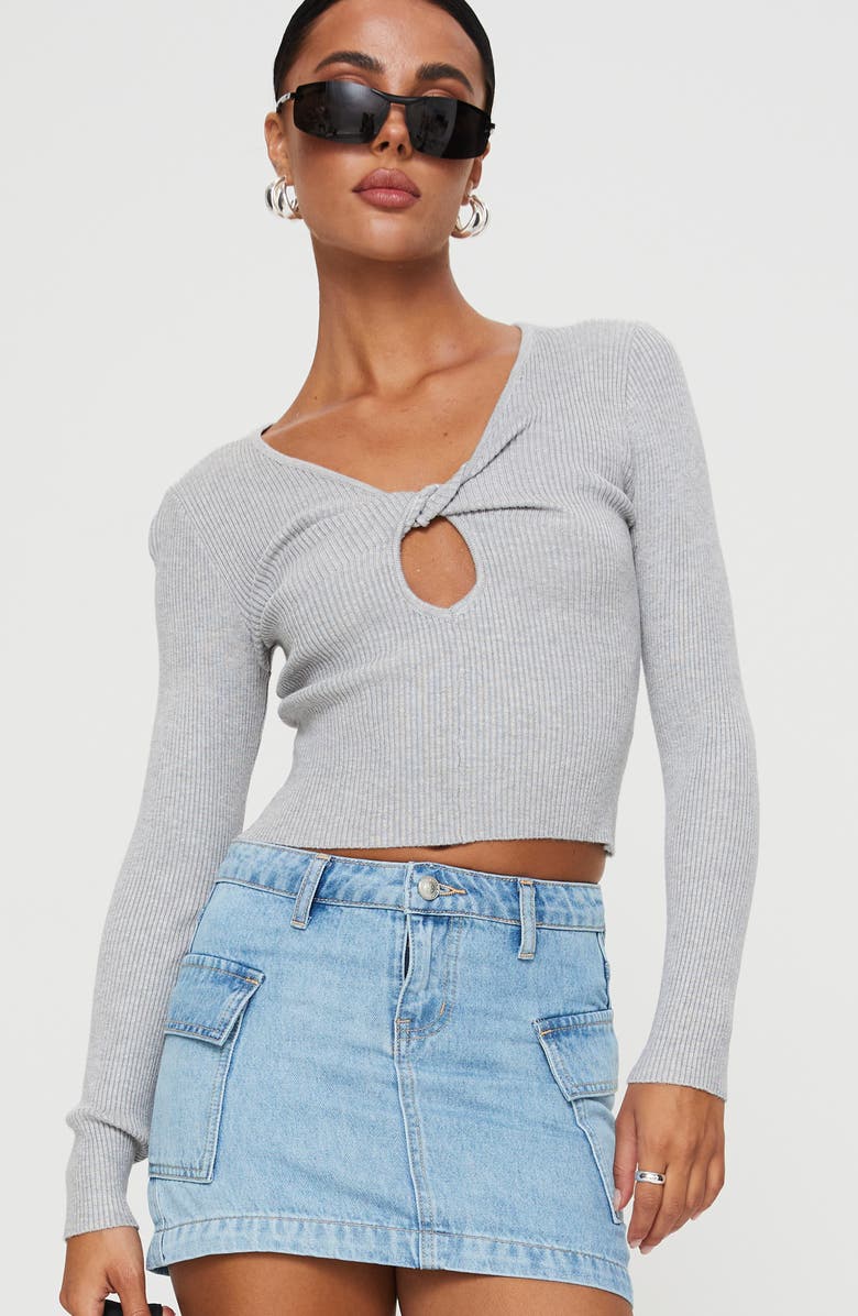 Princess Polly Zakai Denim Cargo Miniskirt, Alternate, color, Light/ Pastel Blue