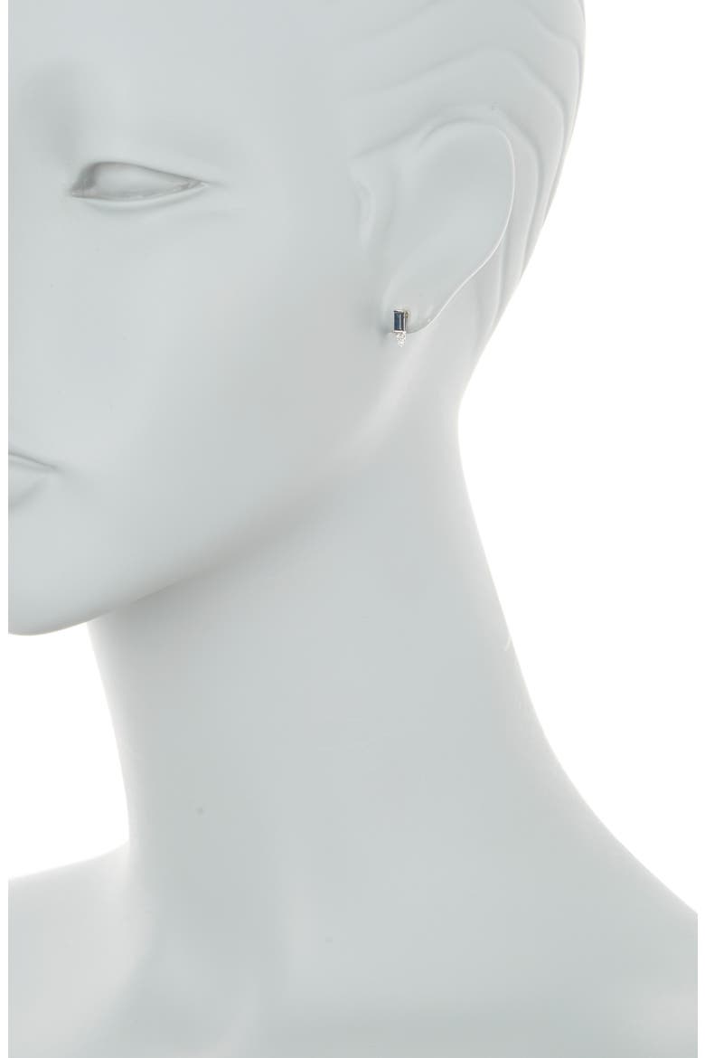 El Mar Sapphire & Diamond Stud Earrings (Nordstrom Exclusive), Alternate, color, 18K WHITE GOLD