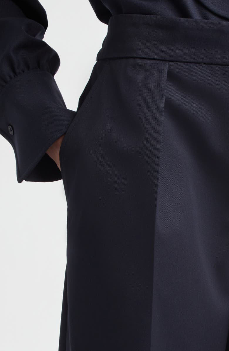 Victoria Beckham Tailored Wool Blend Bermuda Shorts, Alternate, color, Midnight