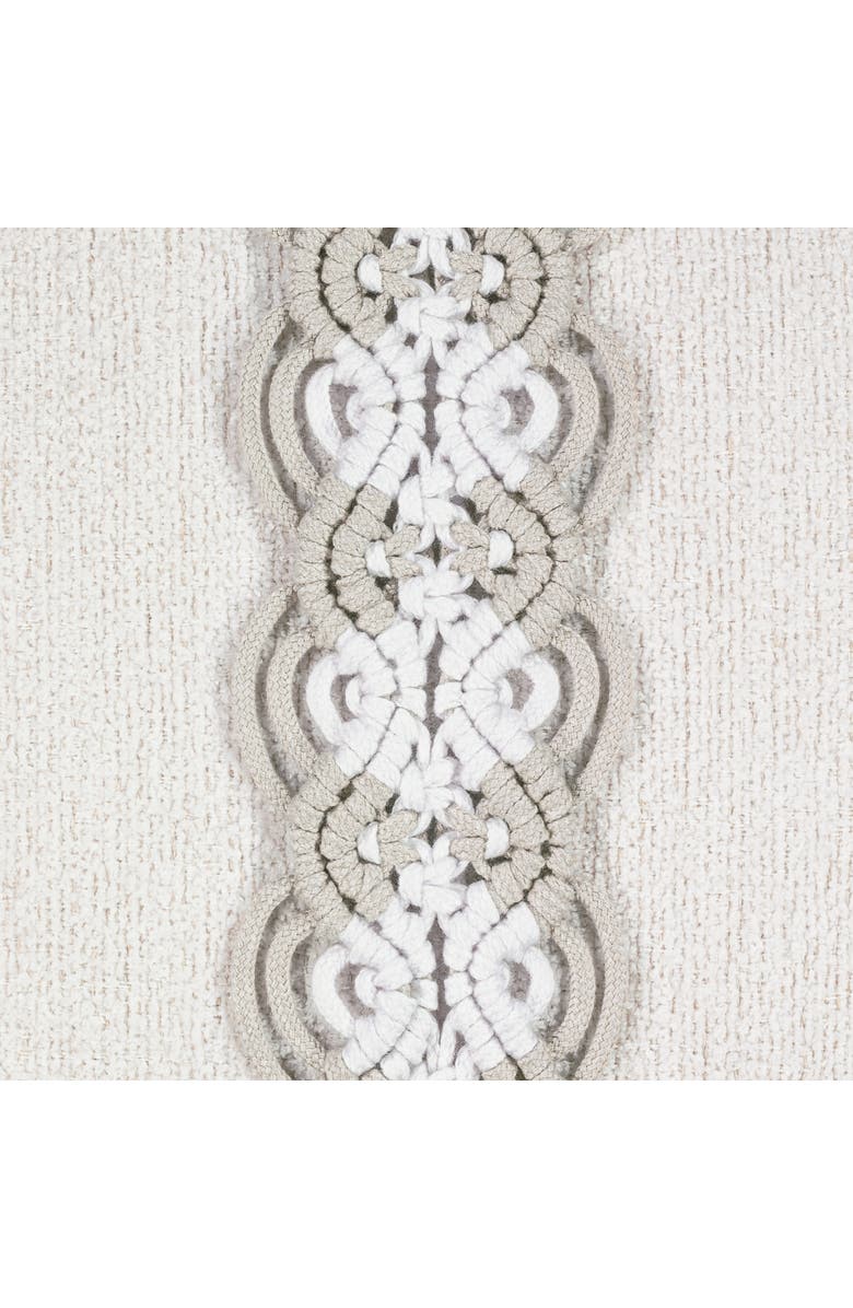 Elaine Smith Distinct Oyster Hand Macrame & Chenille Indoor & Outdoor Woven Accent Pillow, Alternate, color, Oyster