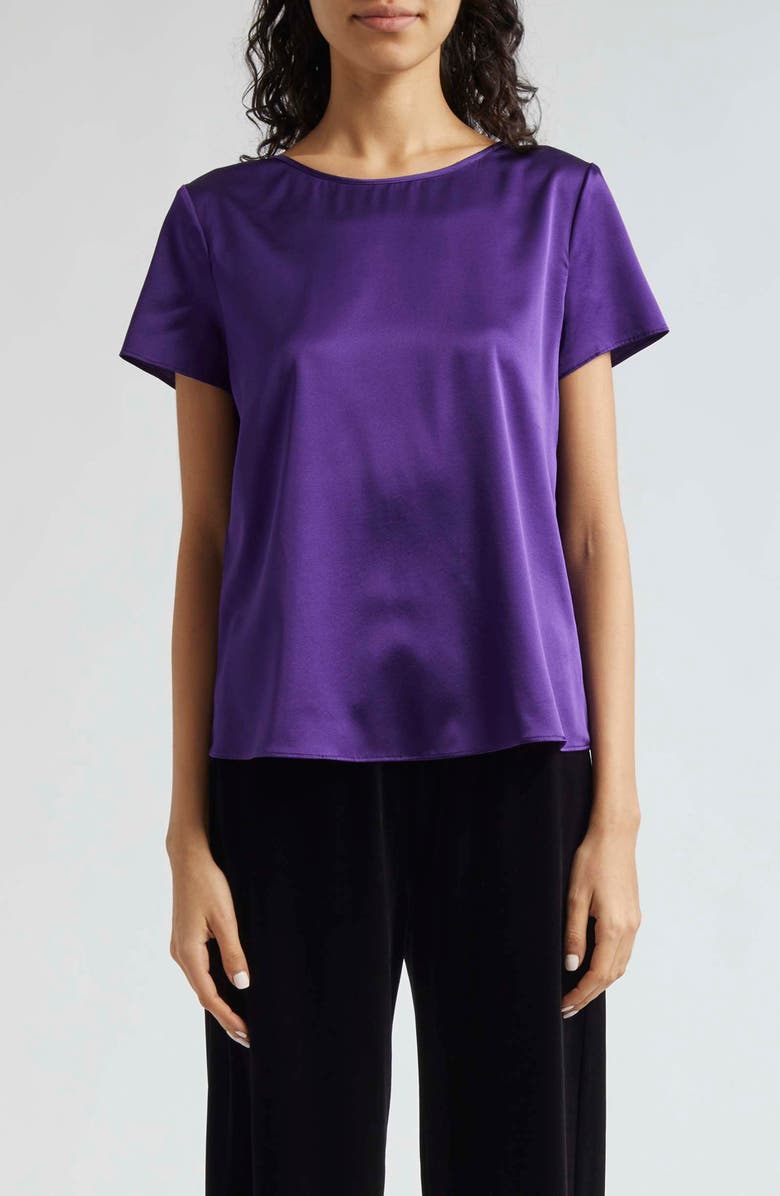 Emporio Armani Silk Satin T-Shirt, Main, color, 