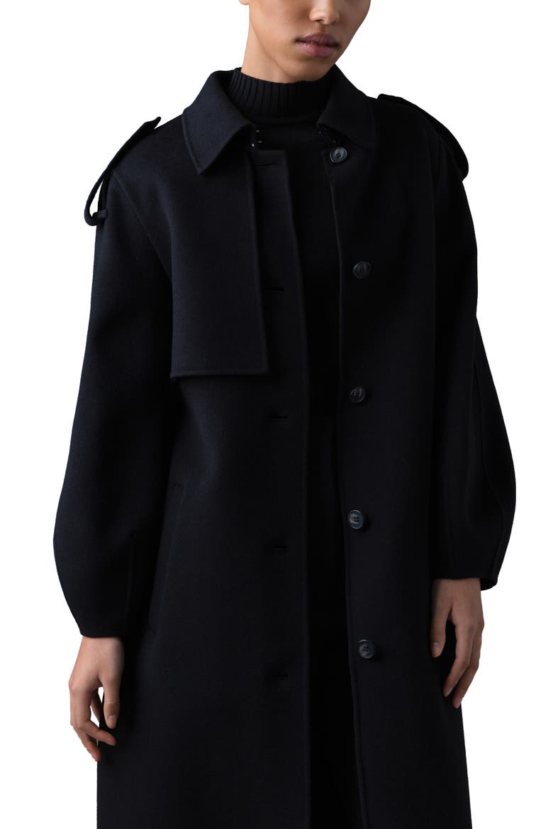 Ceyla Double Face Wool Coat, Alternate, color, BLACK