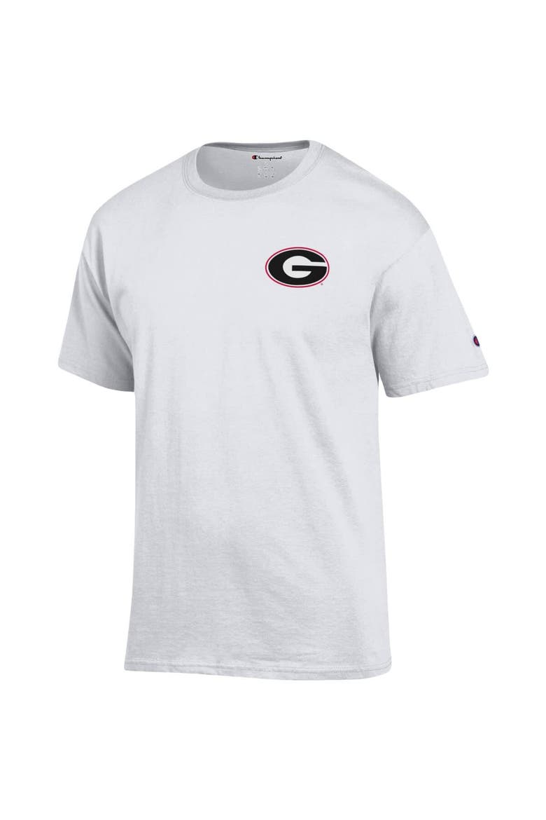 Men's Champion White Georgia Bulldogs Stack 2-Hit T-Shirt, Alternate, color, White
