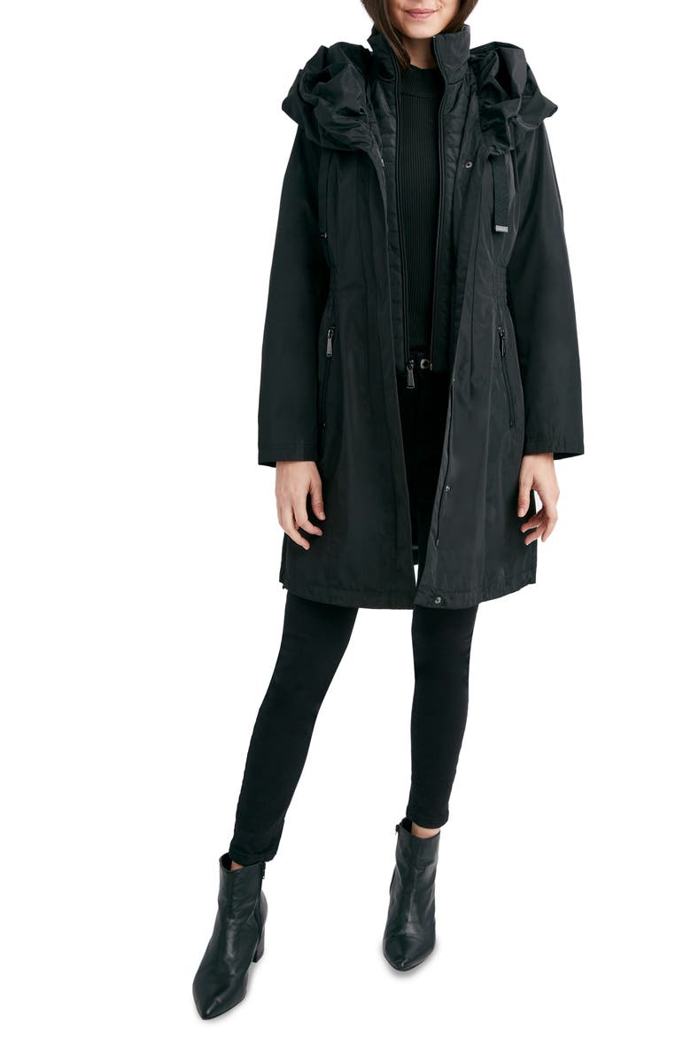 Laundry by Shelli Segal Bib Hooded Rain Jacket, Alternate, color,