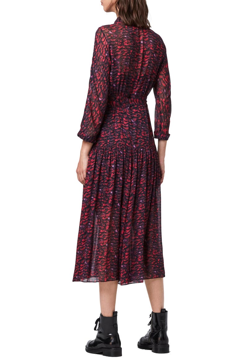 Eley Plume Midi Dress, Alternate, color, PINK