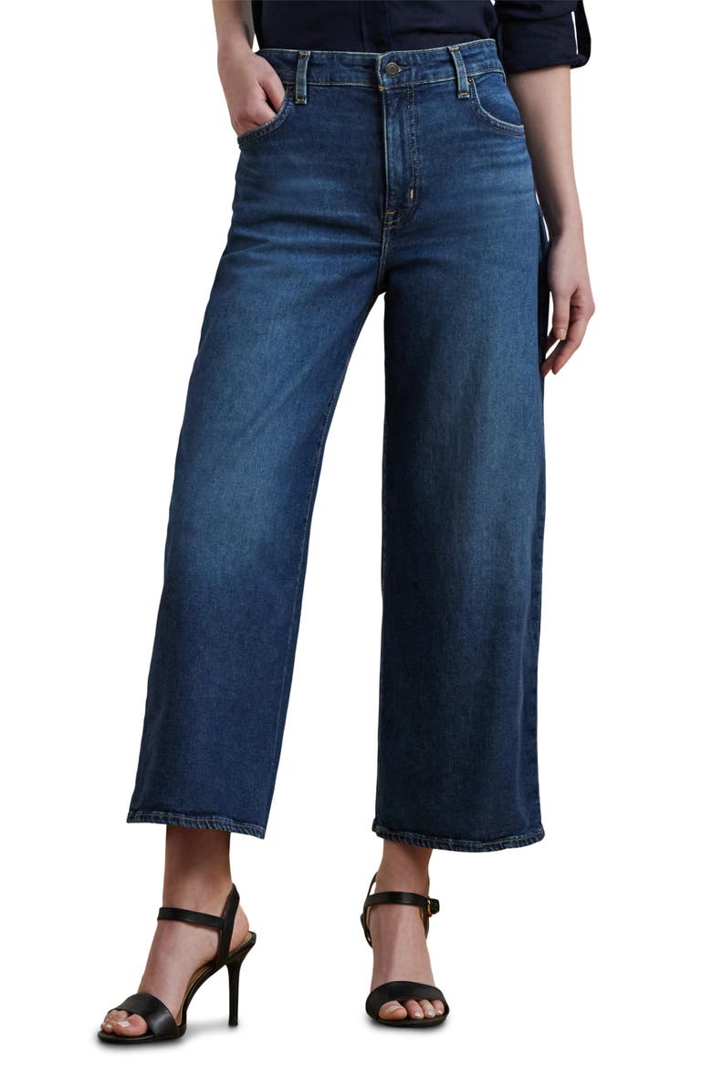 High Waist Crop Wide Leg Jeans, Main, color, MARINA WASH