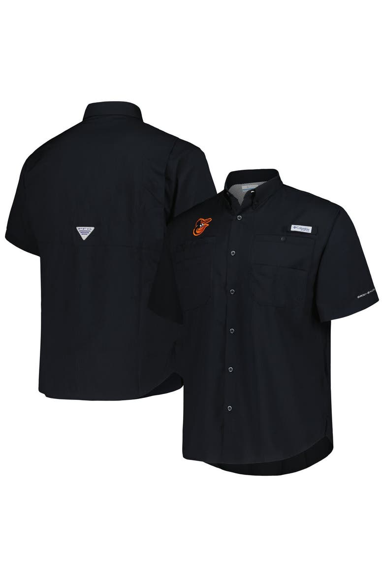 Men's Columbia Black Baltimore Orioles Tamiami Omni-Shade Button-Down Shirt, Main, color, Black