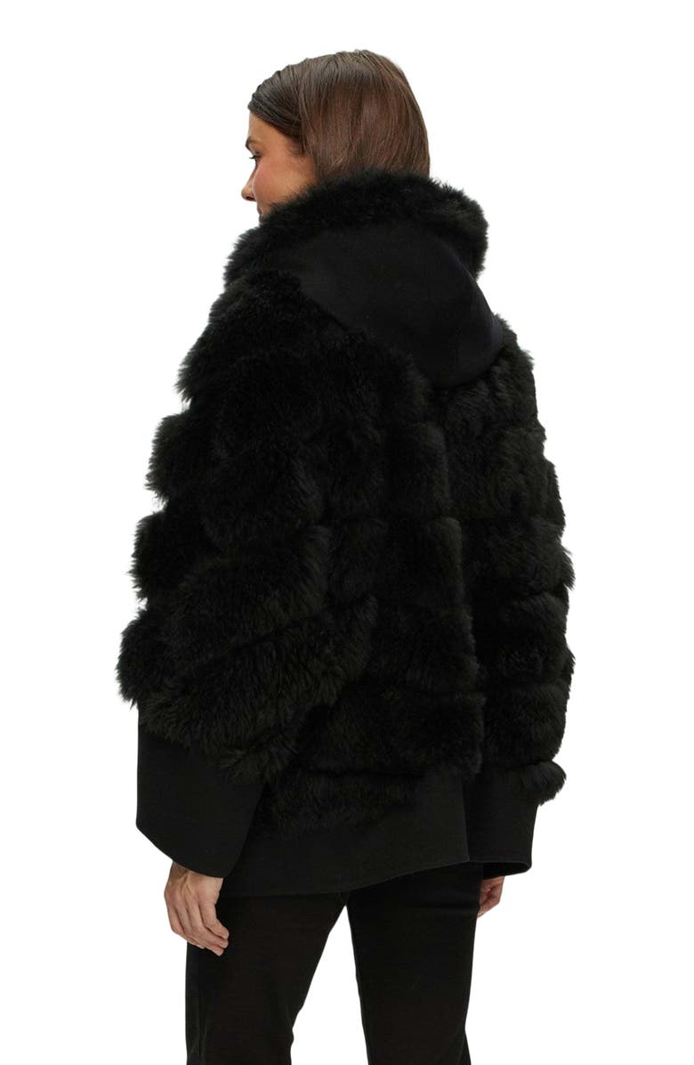 GORSKI Cashmere Goat Diagonal Pattern Parka, Alternate, color, Black