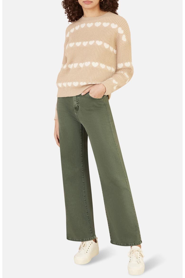 Stretch Canvas Wide Leg Jeans, Alternate, color, Green
