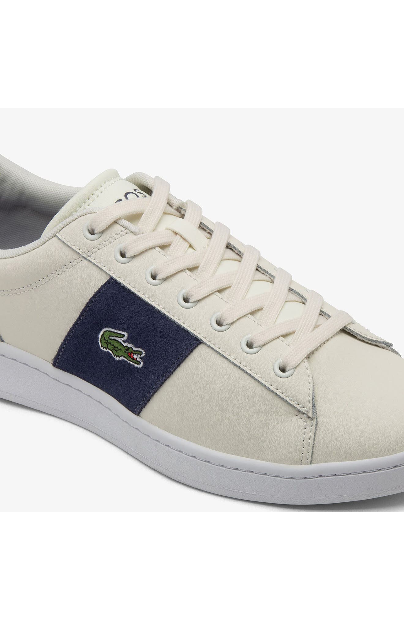 Lacoste Carnaby Sneaker, Alternate, color, Off White/ Dark Blue