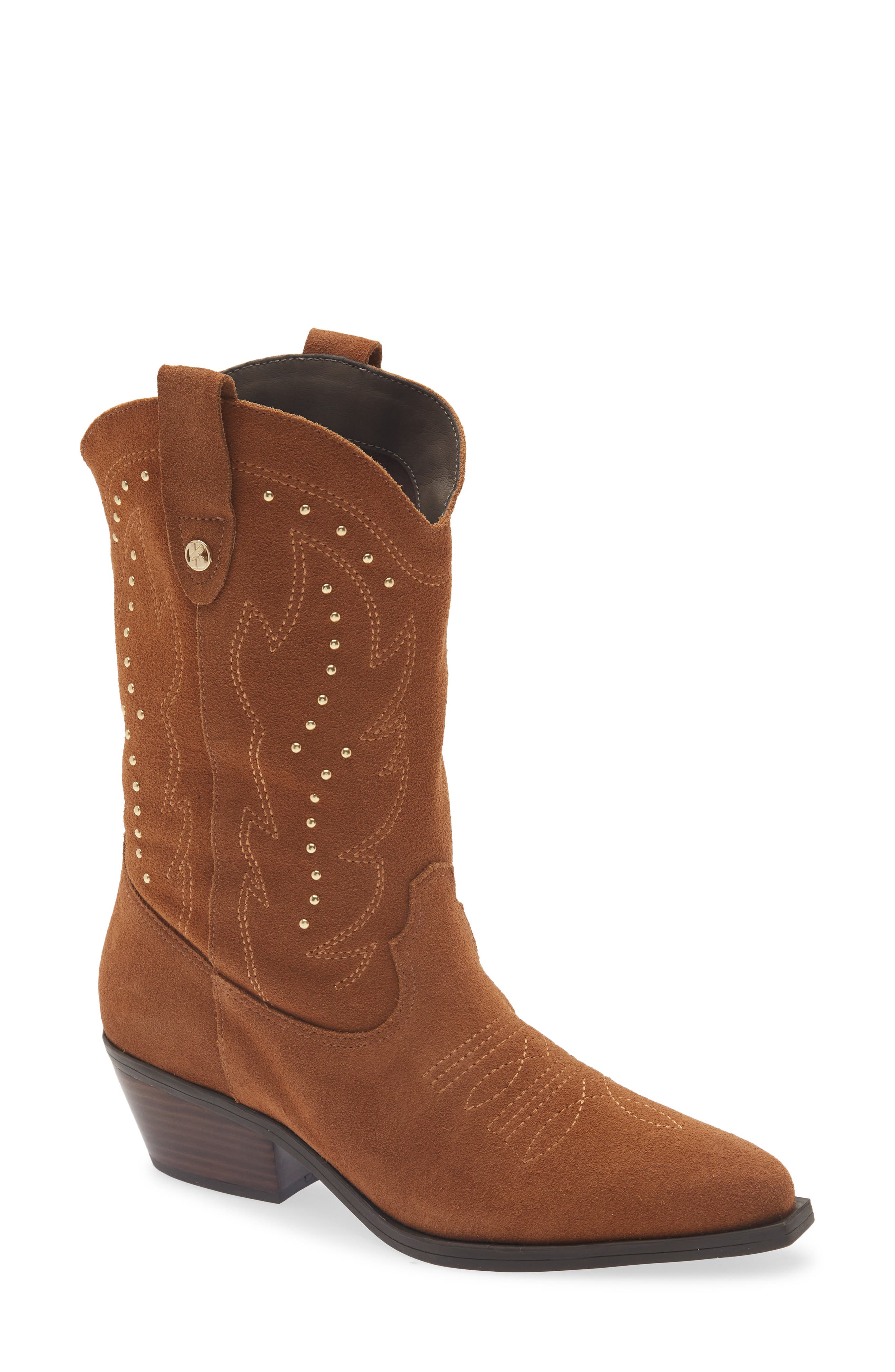 Metallic Western Boot, Main, color, CASTANHO 26