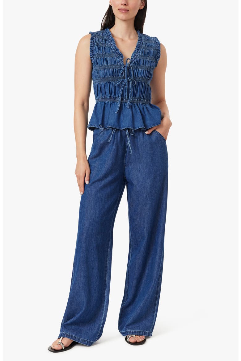 Ruffle Denim Tank Top, Alternate, color, LAGUNA