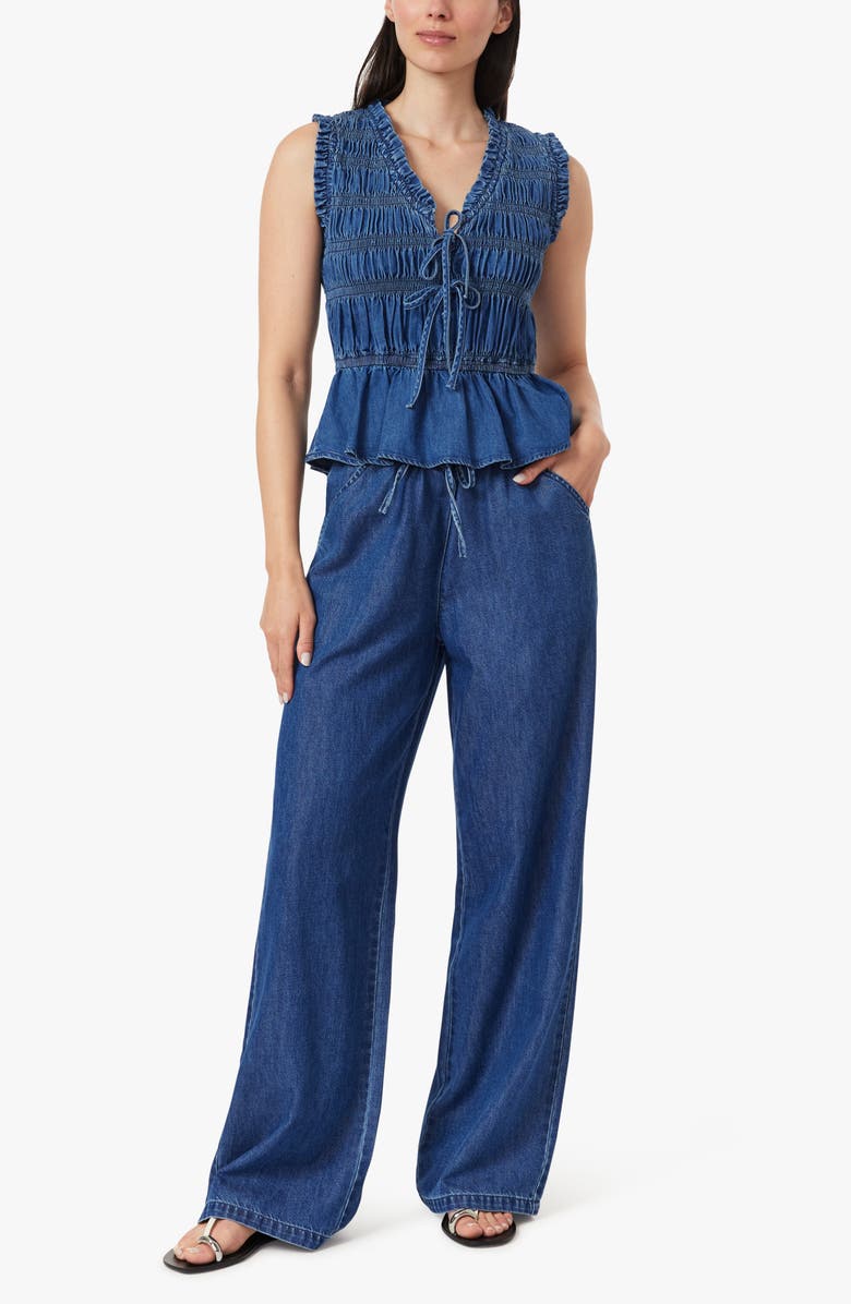 Habitual Ruffle Denim Tank Top, Alternate, color, Laguna