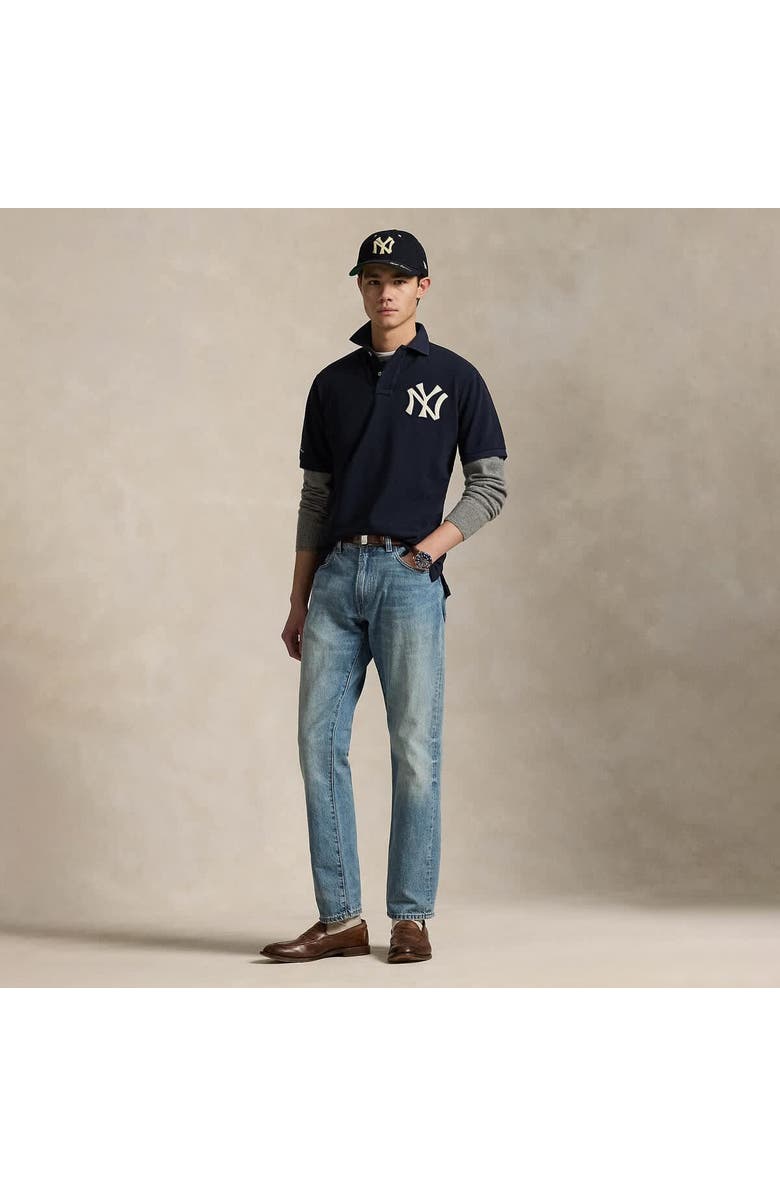 Polo Ralph Lauren Navy Yankees Polo Shirt, Alternate, color,