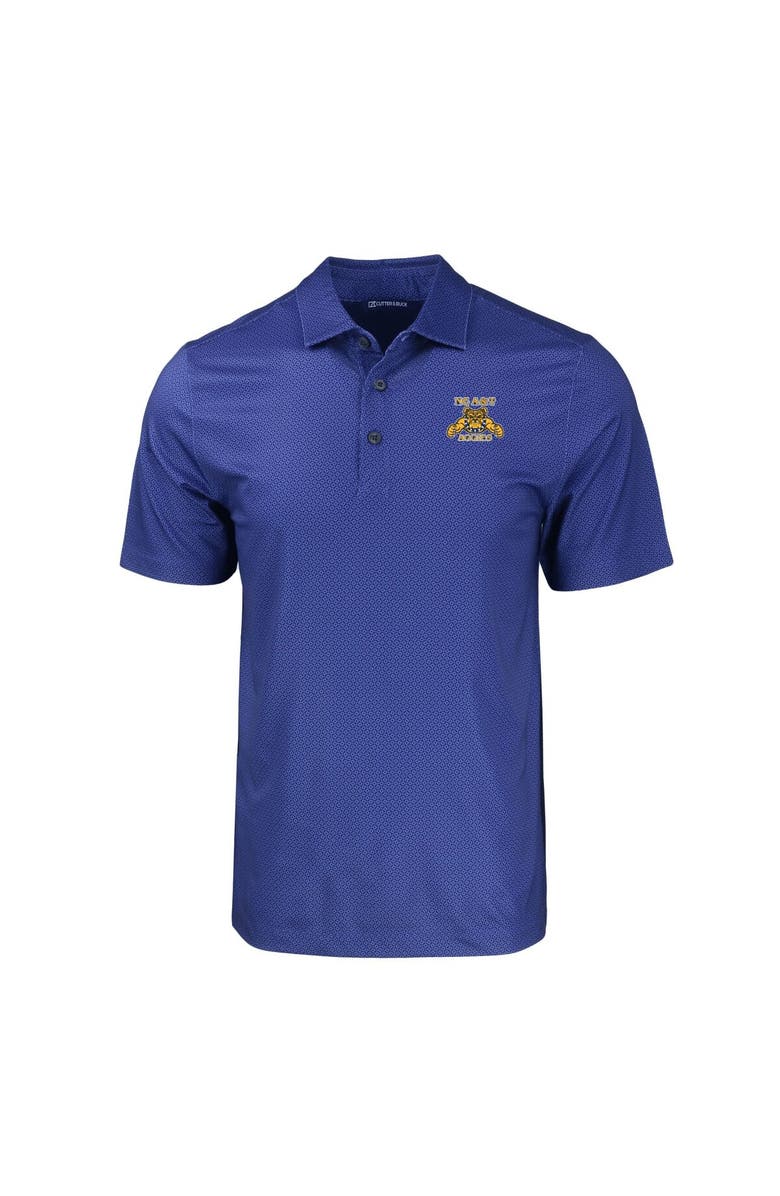 Cutter & Buck Men's Cutter & Buck Blue North Carolina A&T Aggies Pike Eco Tonal Geo Print Stretch Recycled Polo, Alternate, color, 