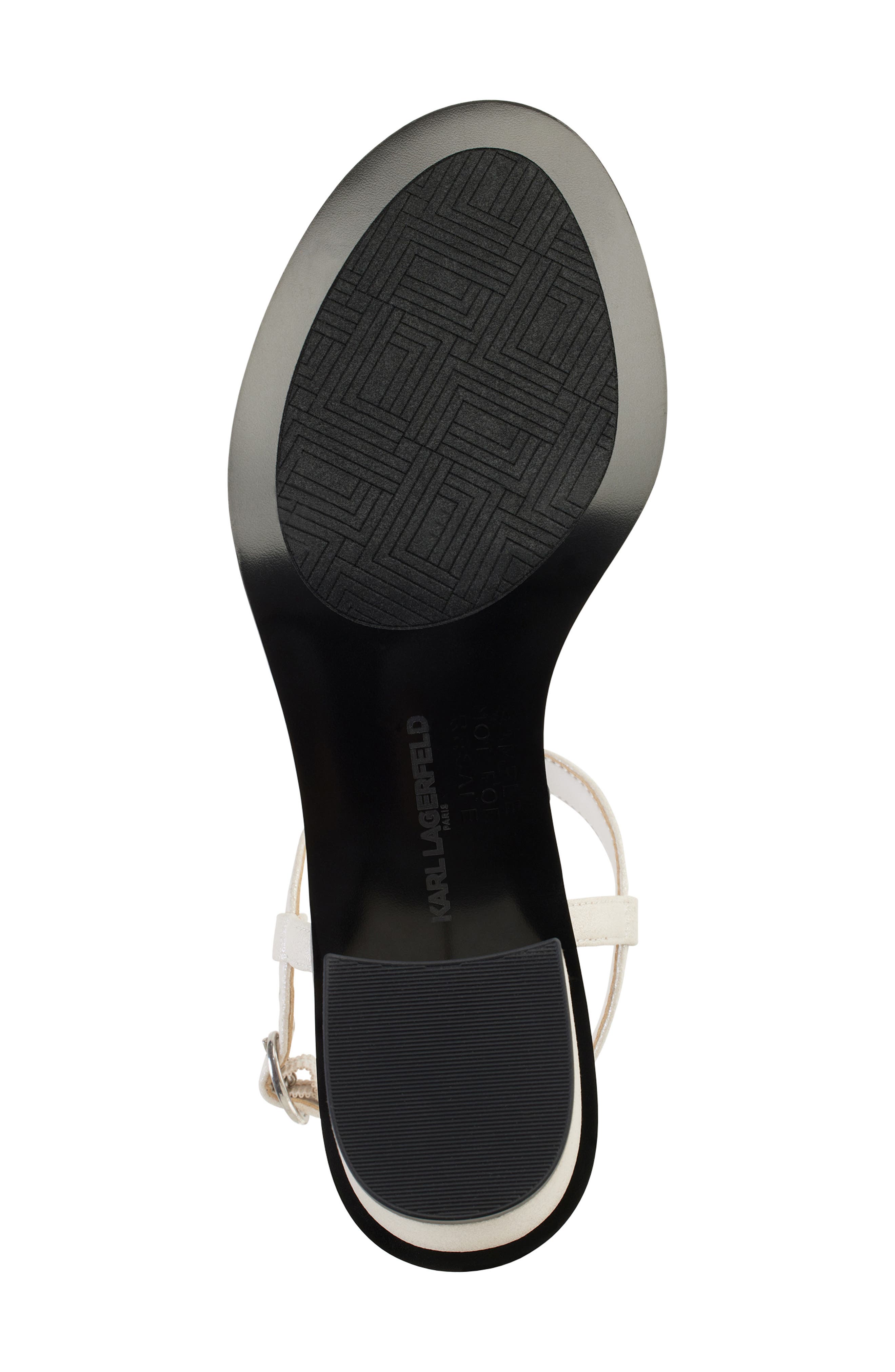 KARL LAGERFELD PARIS Hilary T-Strap Sandal, Alternate, color, Soft White